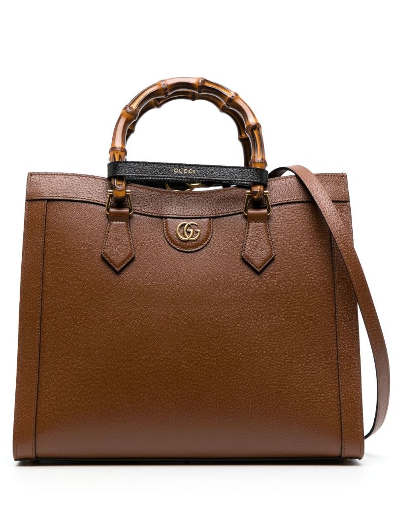 Brown Diana Medium Leather Tote Bag