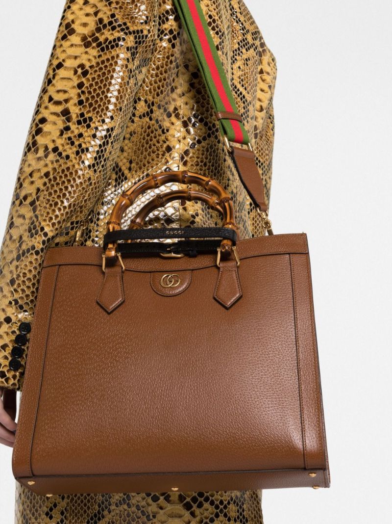 Brown Diana Medium Leather Tote Bag