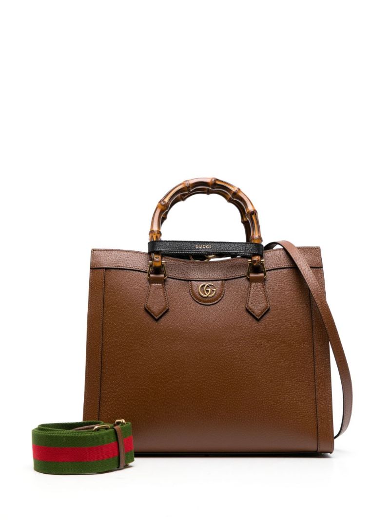 Brown Diana Medium Leather Tote Bag