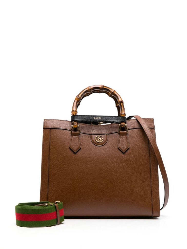 Brown Diana Medium Leather Tote Bag