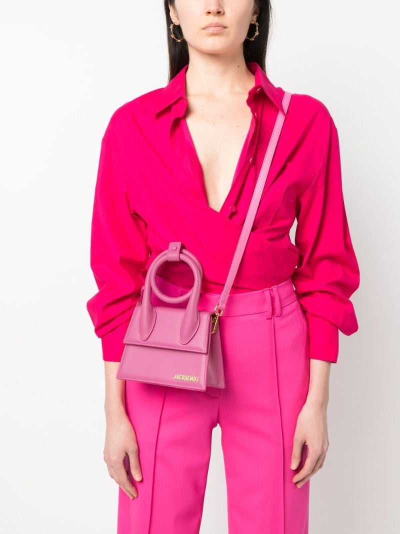 Pink Le Chiquito Noeud Leather Top Handle Bag