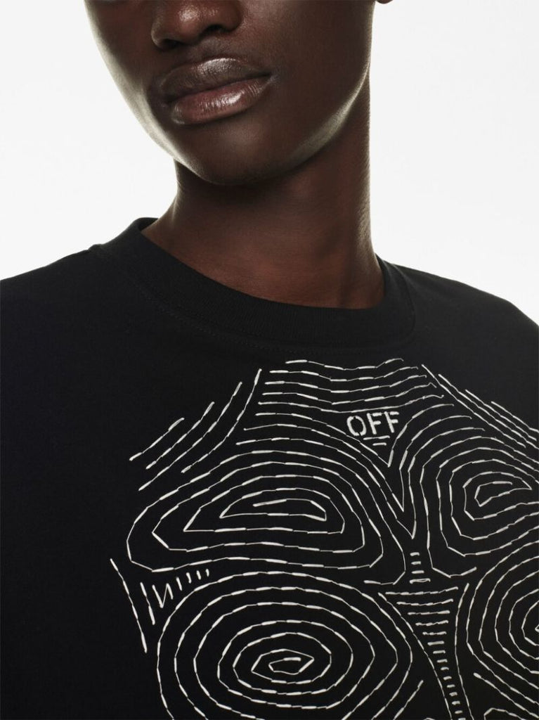 Black Body Stitch Cotton T-shirt