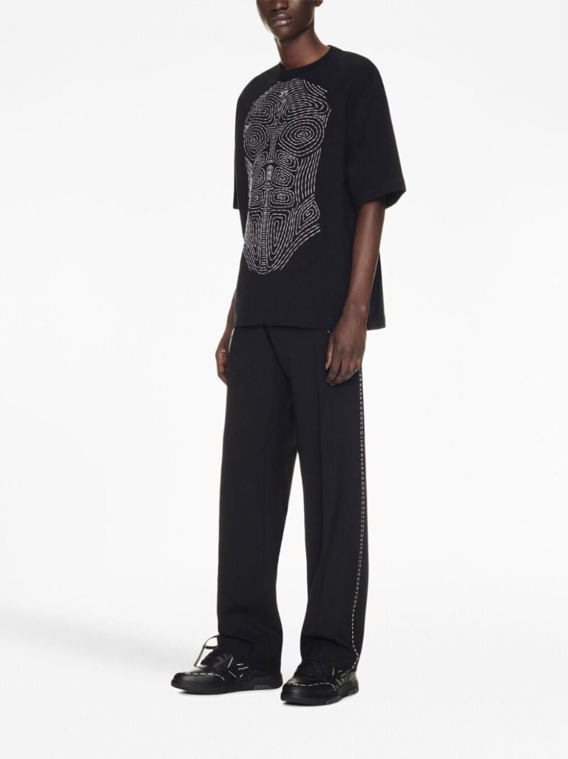 Black Body Stitch Cotton T-shirt