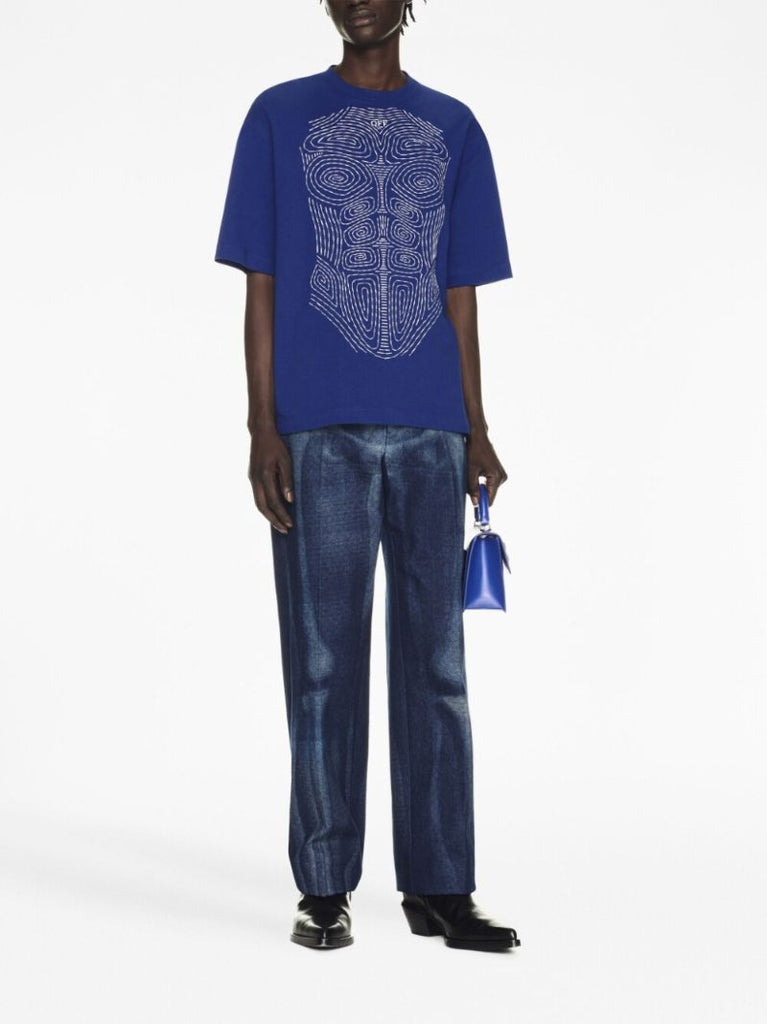 Blue Body Stitch Cotton T-shirt