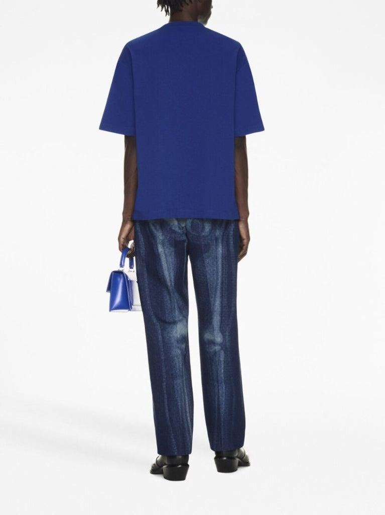 Blue Body Stitch Cotton T-shirt