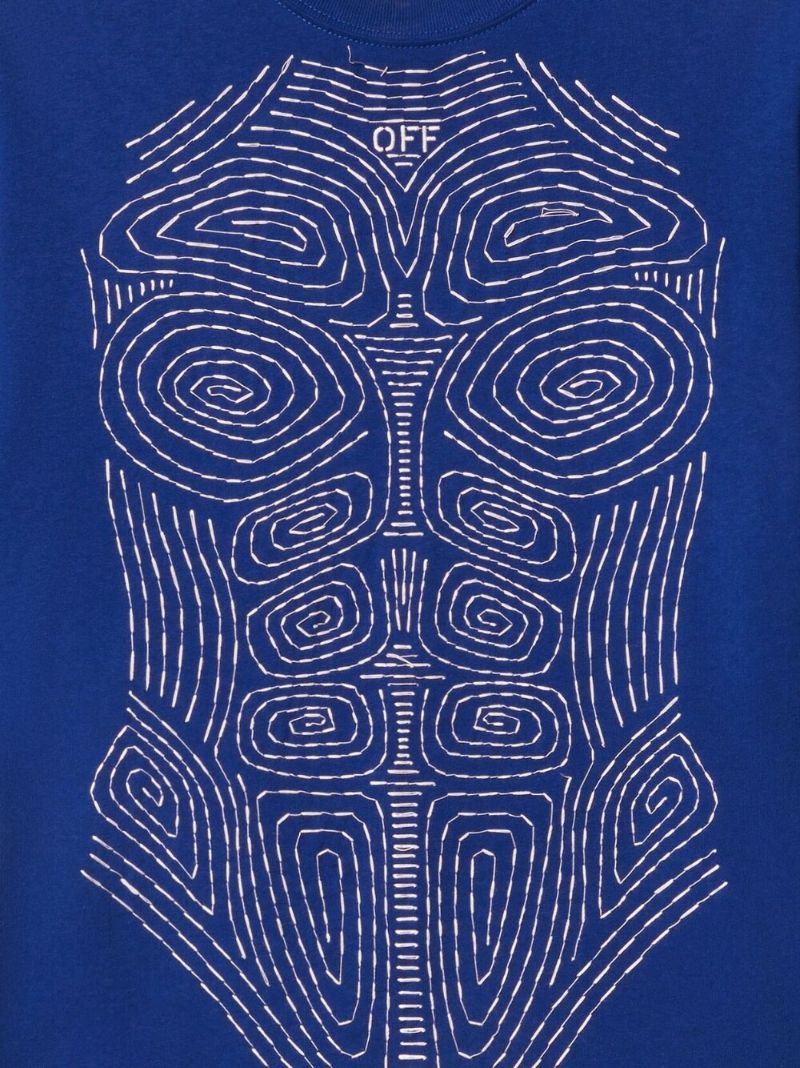 Blue Body Stitch Cotton T-shirt