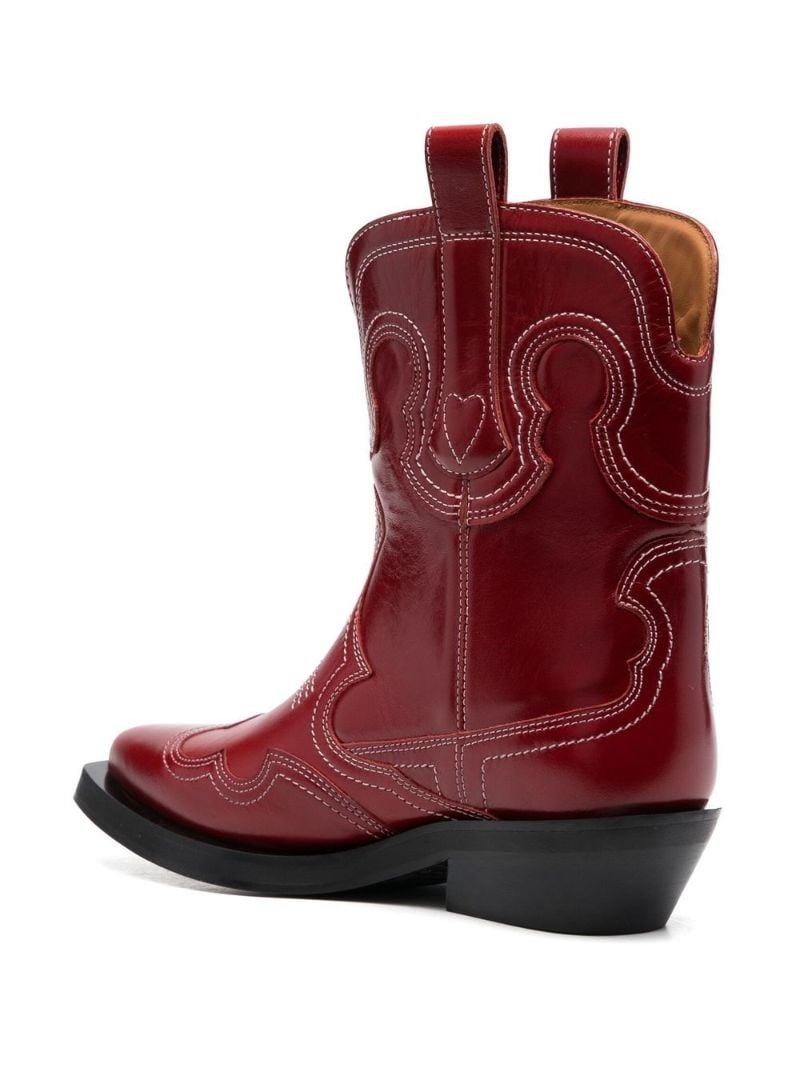 Red Leather Western Boots