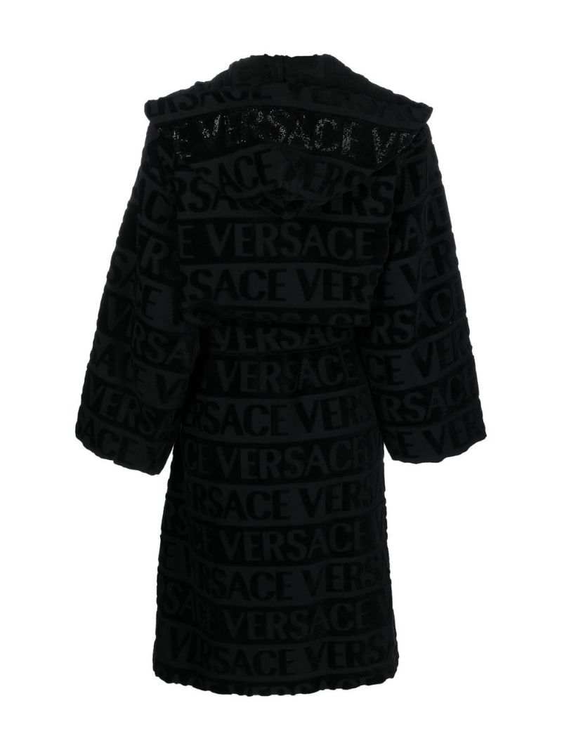 Black Allover Jacquard Cotton Robe