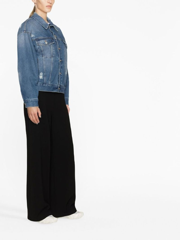 Blue Distressed Denim Jacket