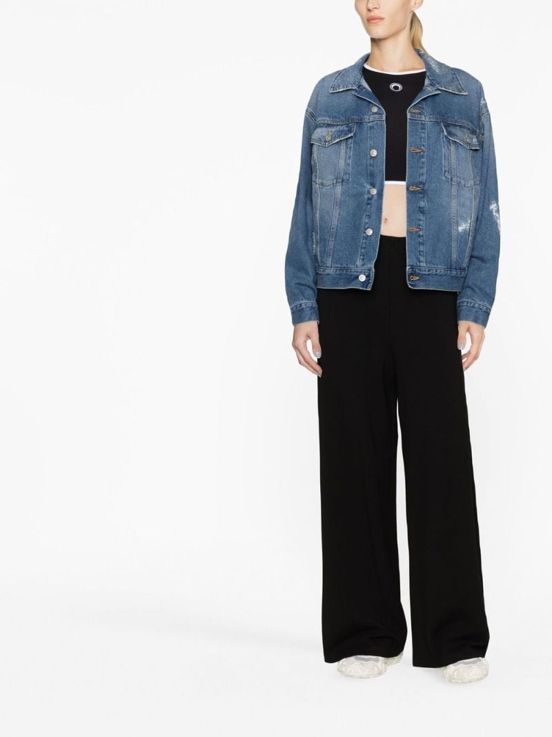 Blue Distressed Denim Jacket