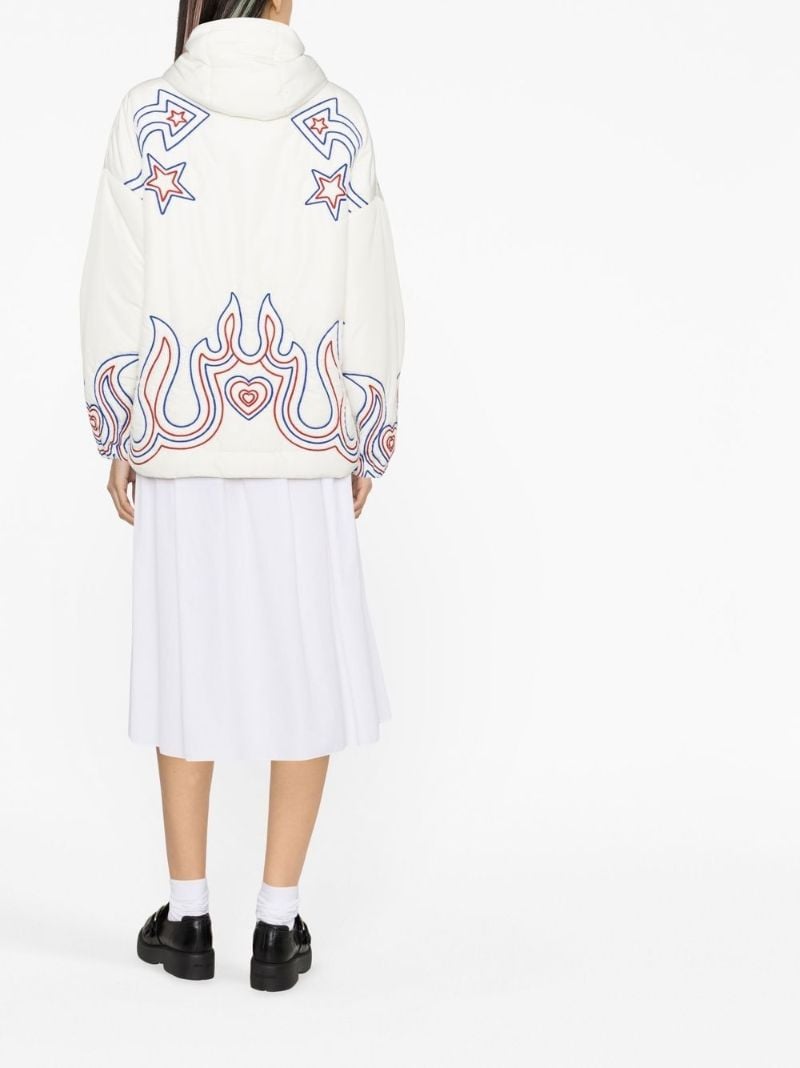 White Puff Khris Embroidered Windbreaker