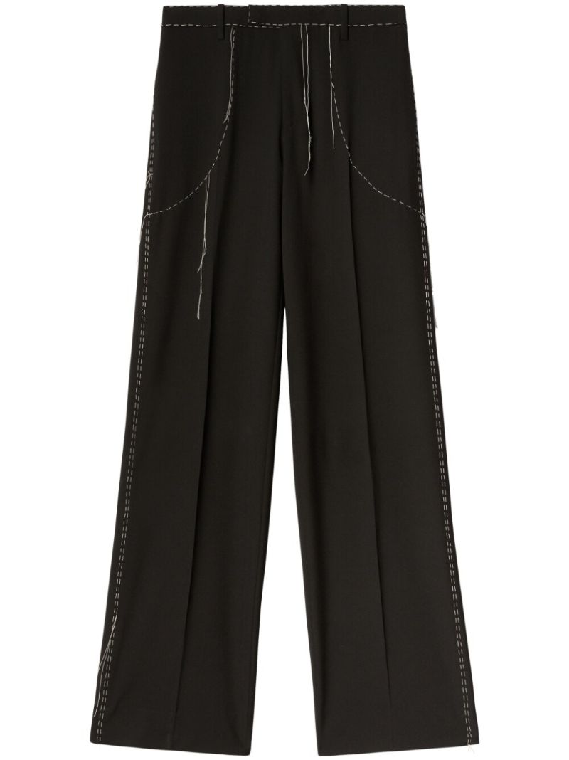 Black Runaway Contrast-stitching Trousers