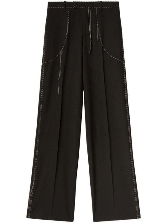 Black Runaway Contrast-stitching Trousers
