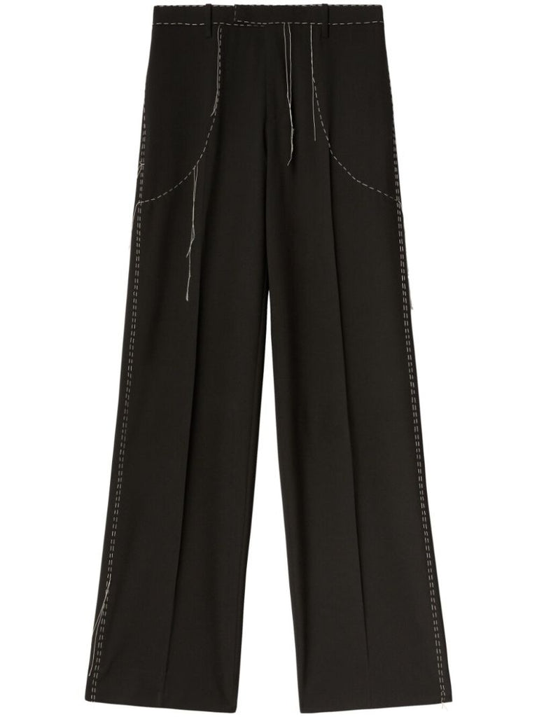 Black Runaway Contrast-stitching Trousers