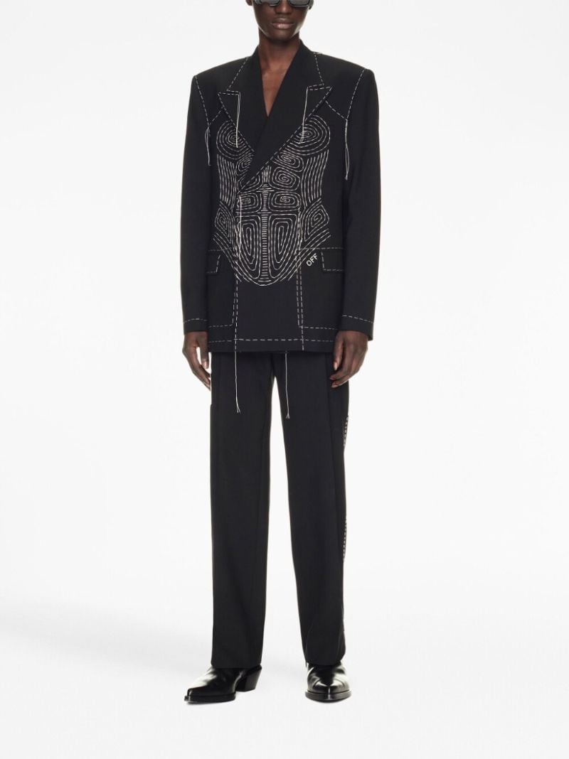 Black Runaway Contrast-stitching Trousers