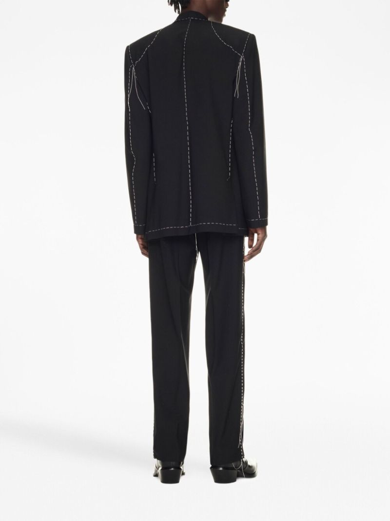 Black Runaway Contrast-stitching Trousers