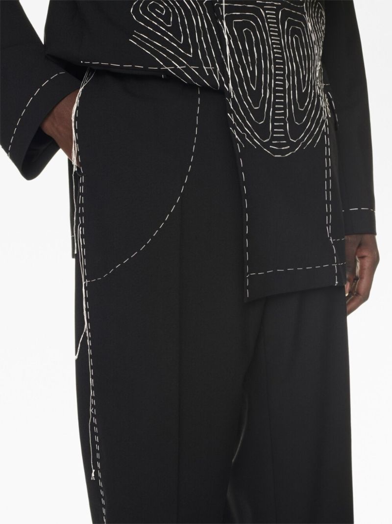 Black Runaway Contrast-stitching Trousers