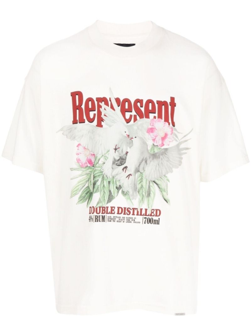 White Graphic Print T-shirt