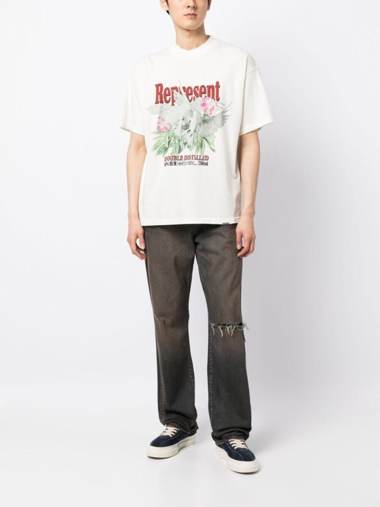 White Graphic Print T-shirt