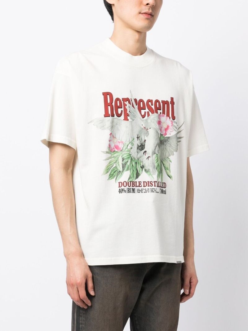 White Graphic Print T-shirt