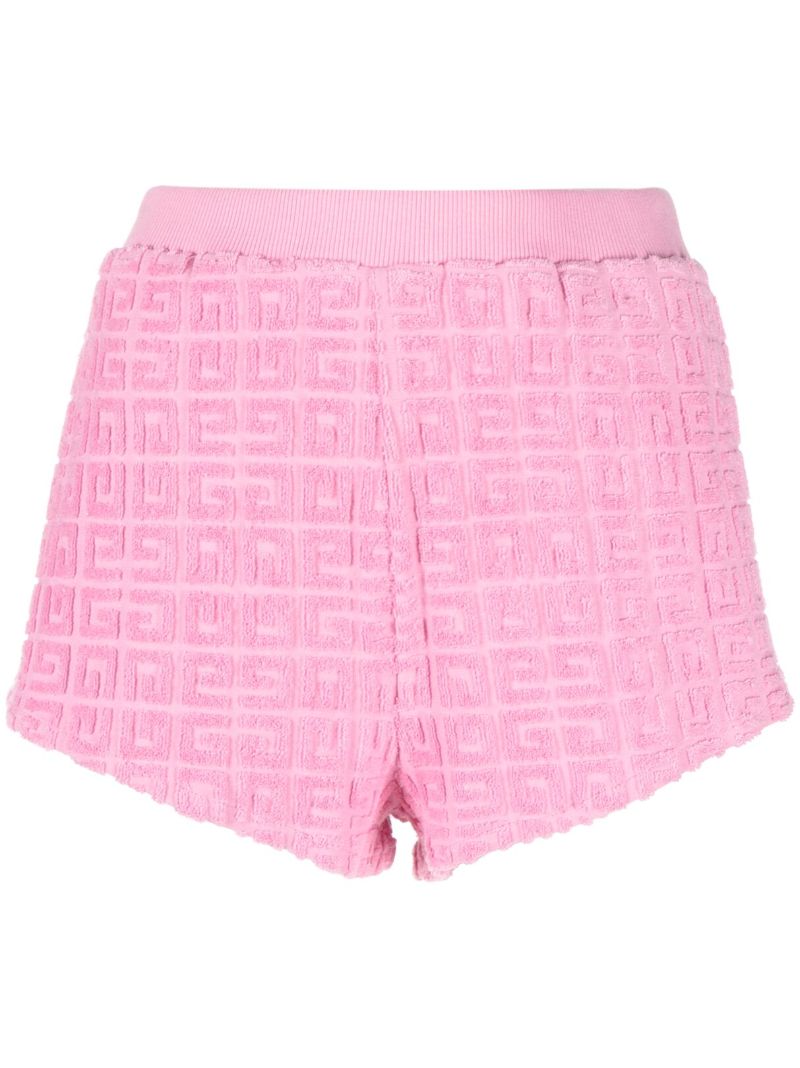 Pink 4g Jacquard Cotton Towelling Shorts