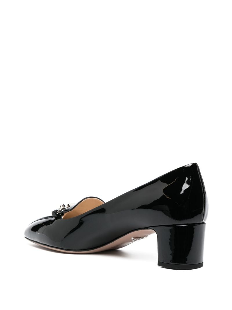 Black Triangle-logo Leather Pumps