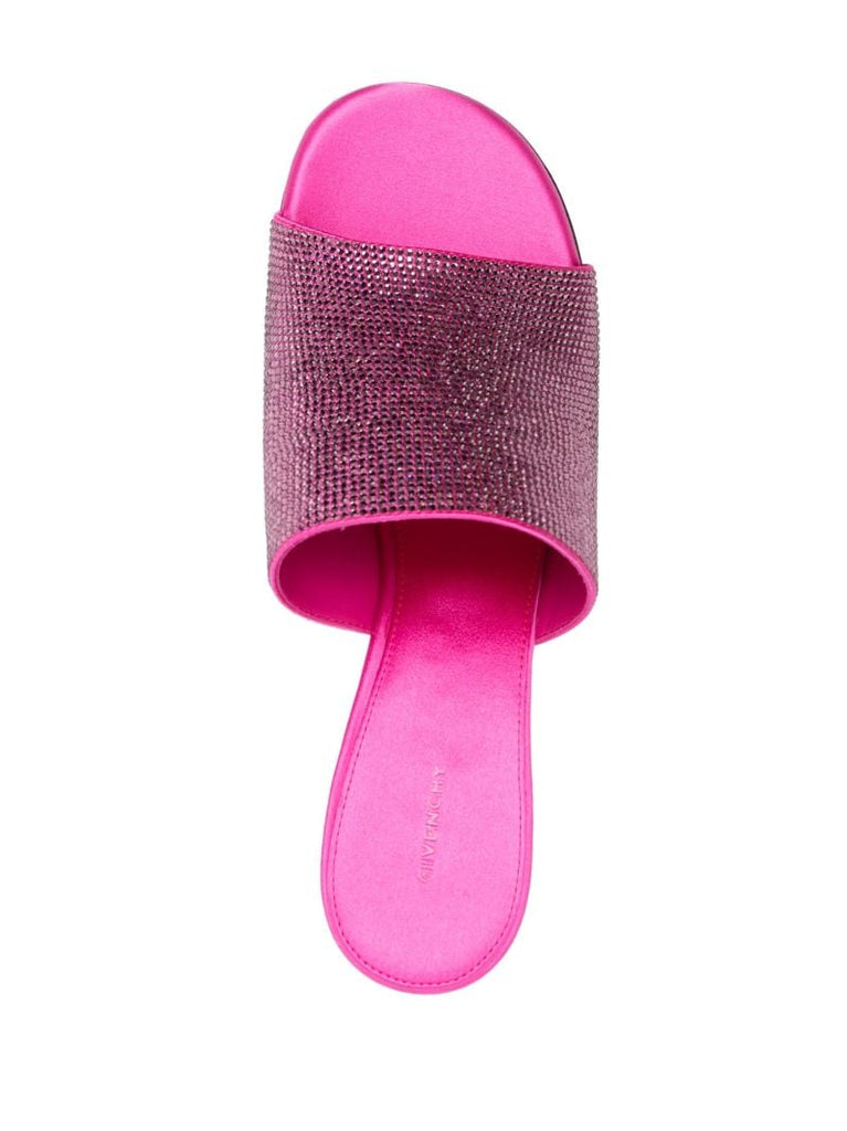 Pink Crystal Embellished Mules