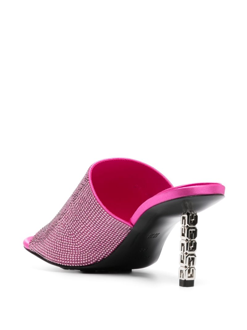Pink Crystal Embellished Mules
