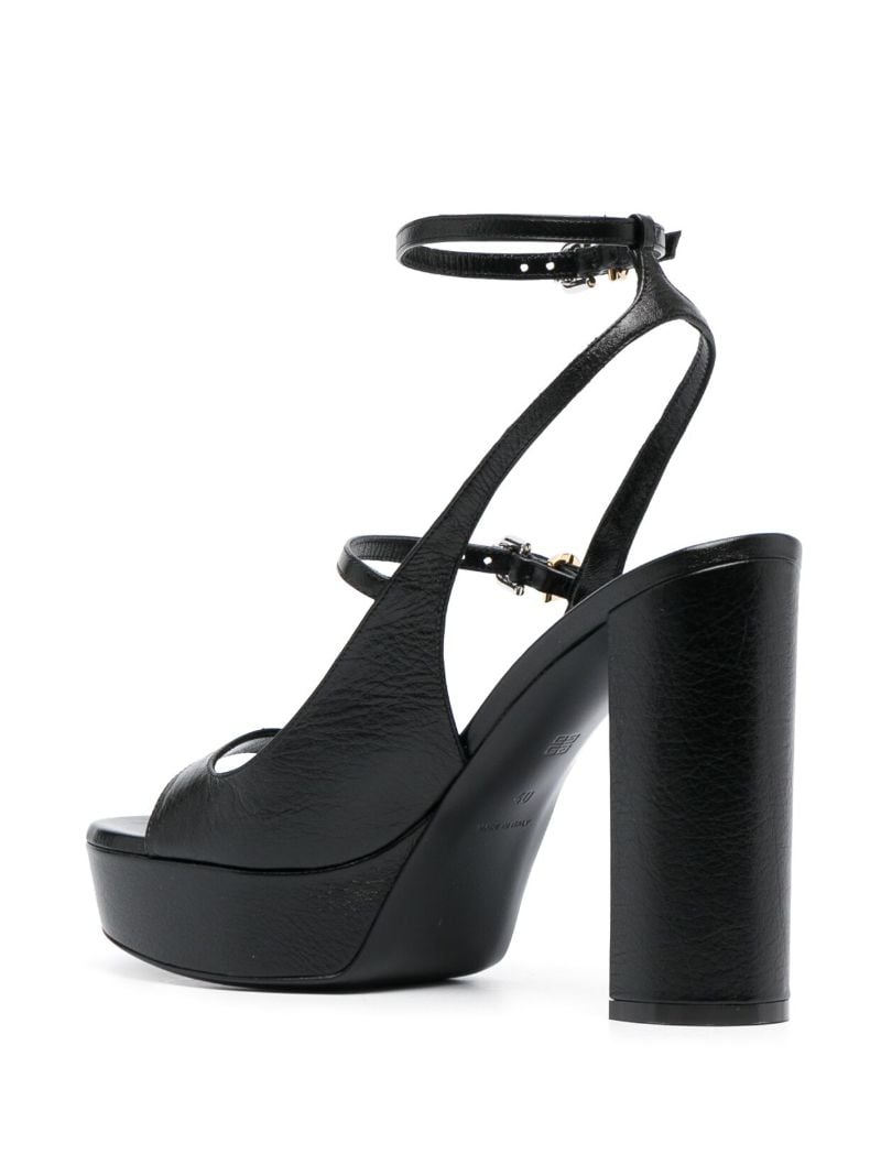 Black Voyou 115 Leather Platform Sandals