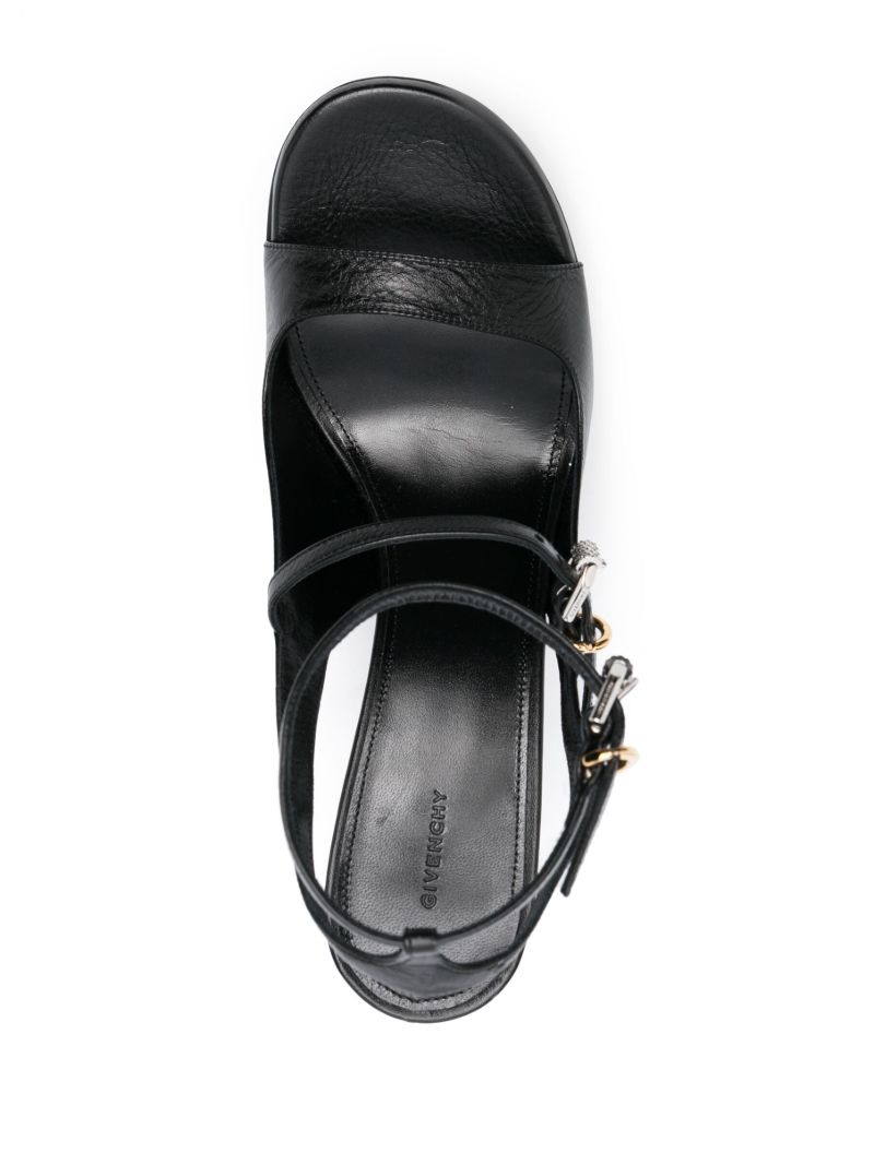 Black Voyou 115 Leather Platform Sandals