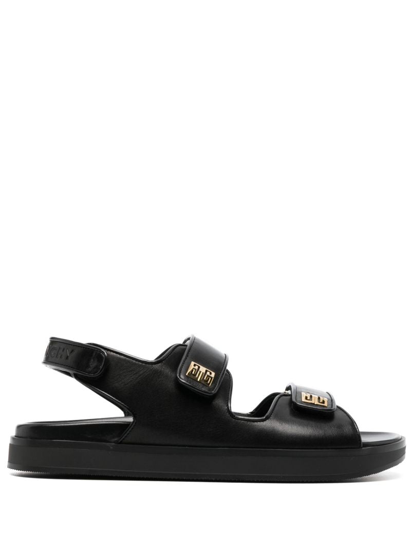 Black 4g Plaque Sandals