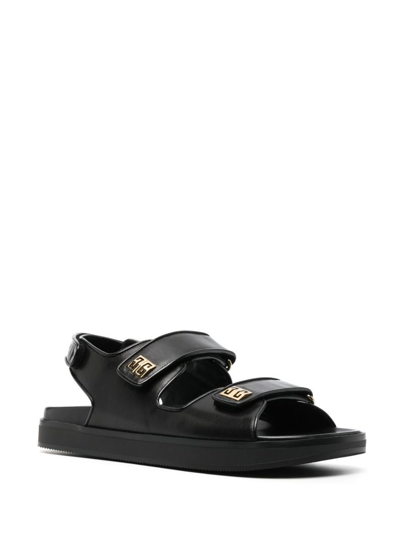 Black 4g Plaque Sandals