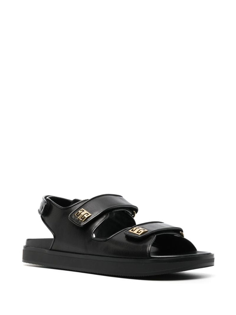 Black 4g Plaque Sandals