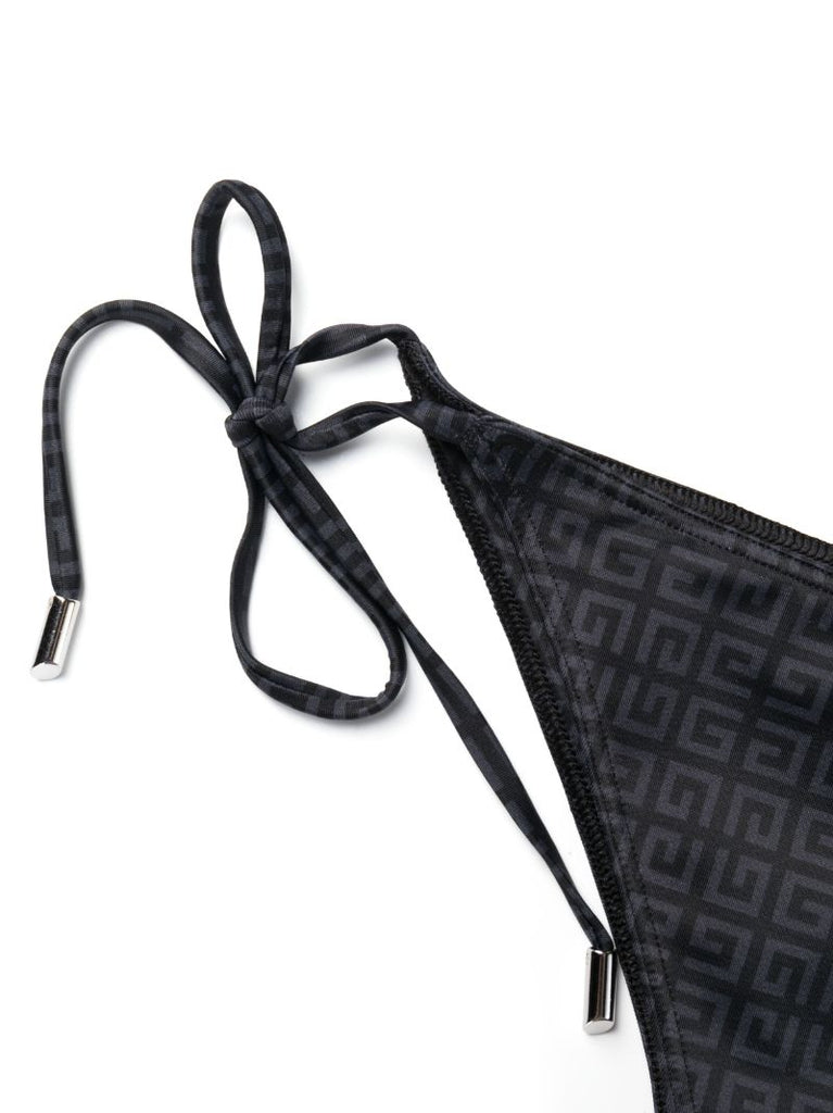 Black Logo Jacquard Bikini Bottom