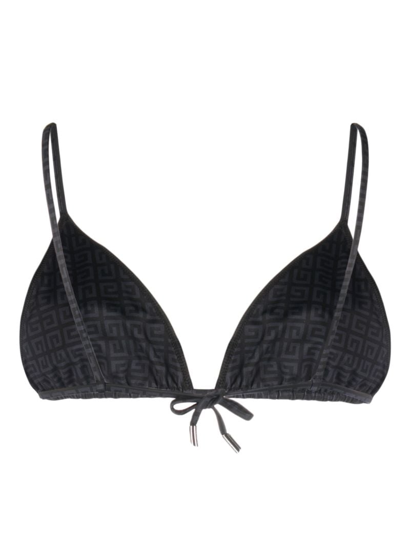 Black Logo Jacquard Triangle Bikini Top