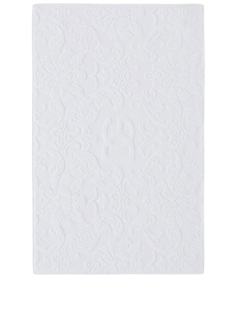 White Logo Jacquard Bath Mat