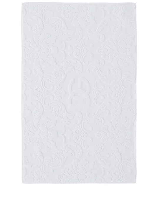 White Logo Jacquard Bath Mat