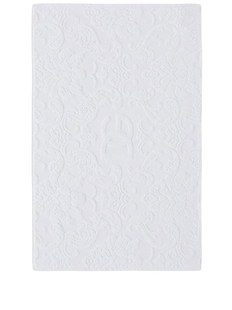 White Logo Jacquard Bath Mat