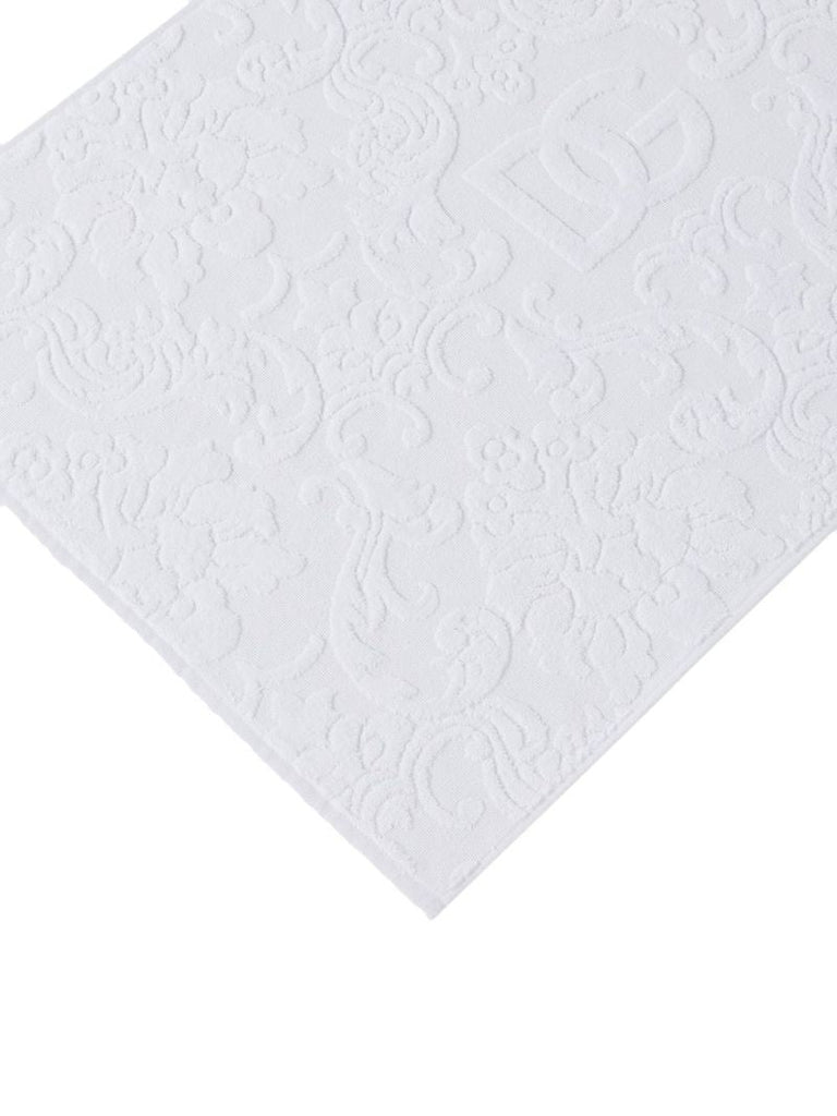 White Logo Jacquard Bath Mat