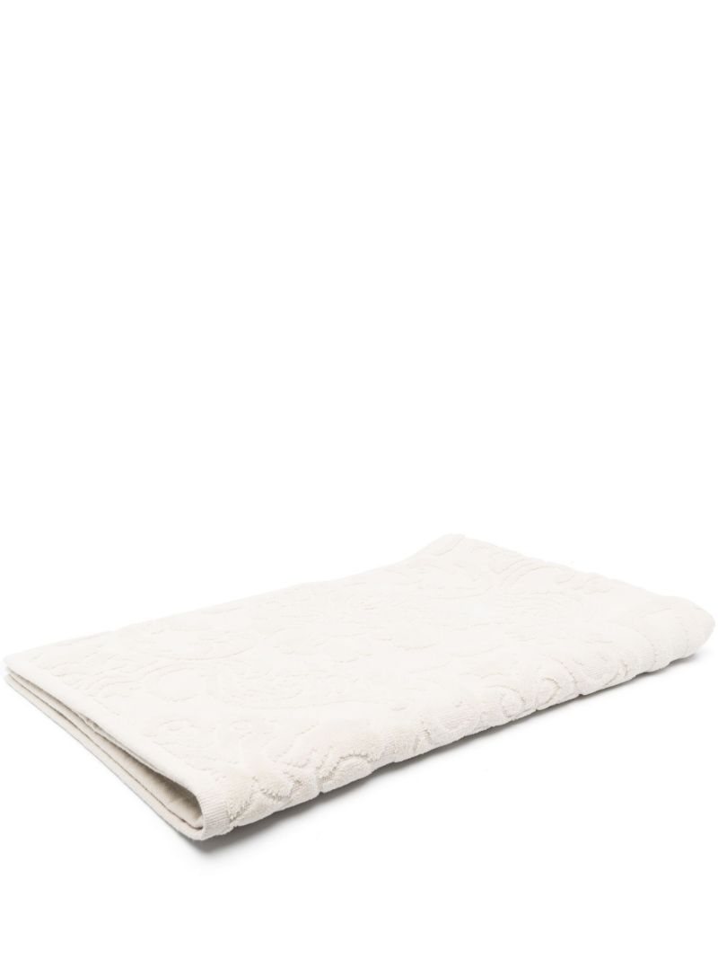 Neutral Logo-jacquard Cotton Bath Mat