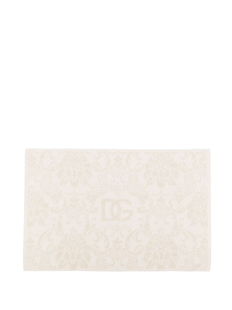 Neutral Logo-jacquard Cotton Bath Mat