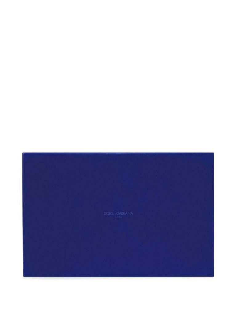 Blue Mediterraneo Print Wood Tray