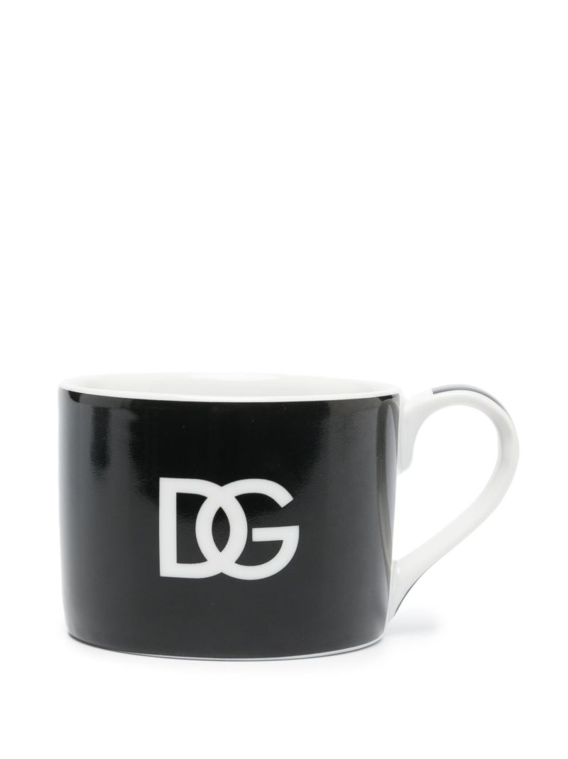 Black Dg Logo Cup and Saucer Set