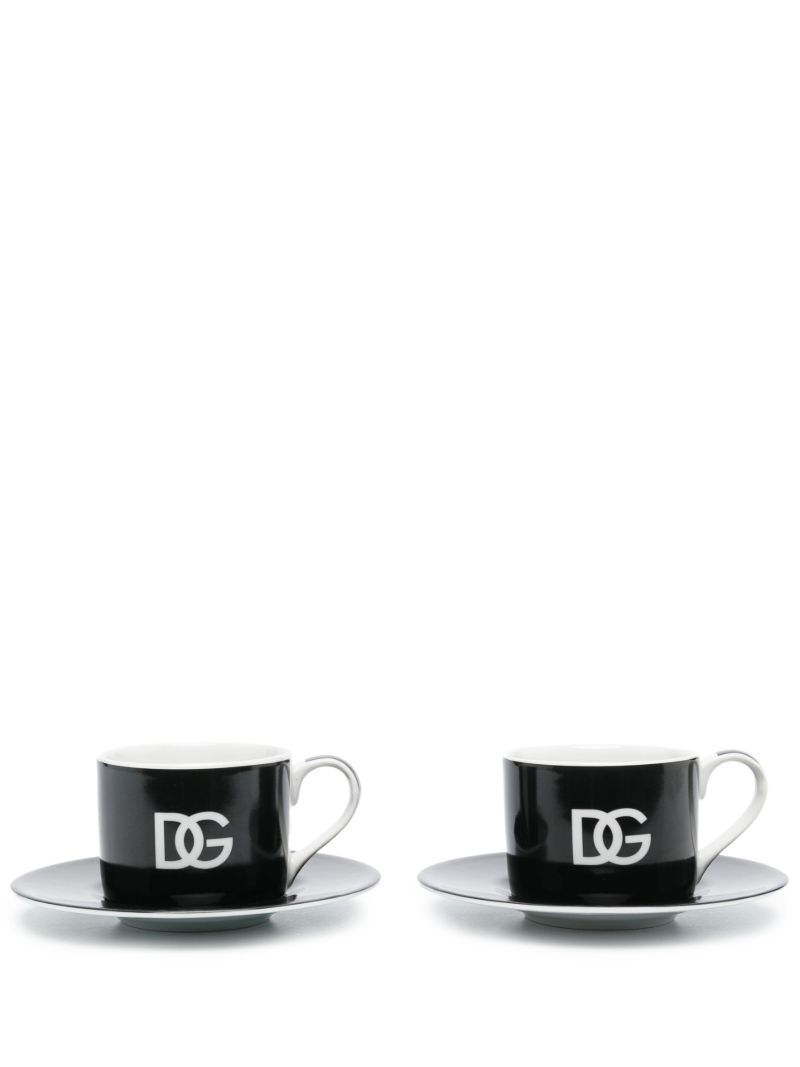 Black Dg Logo Cup and Saucer Set