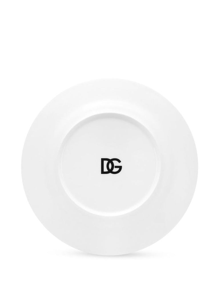 Black Dg Logo Print Dinner Plates