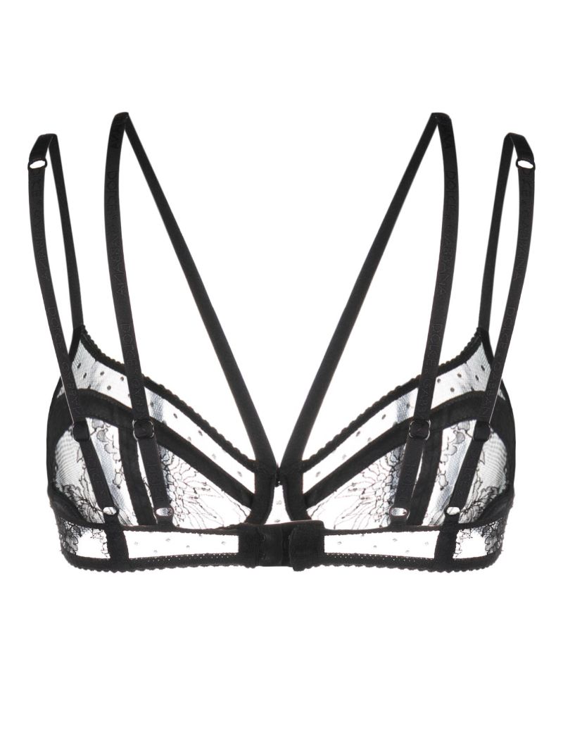 Black Floral Lace Balcony Bra