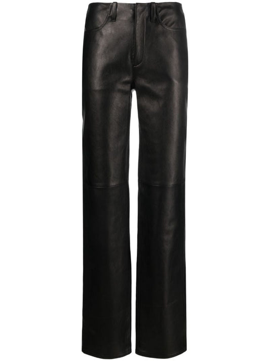 Black Fly Leather Trousers