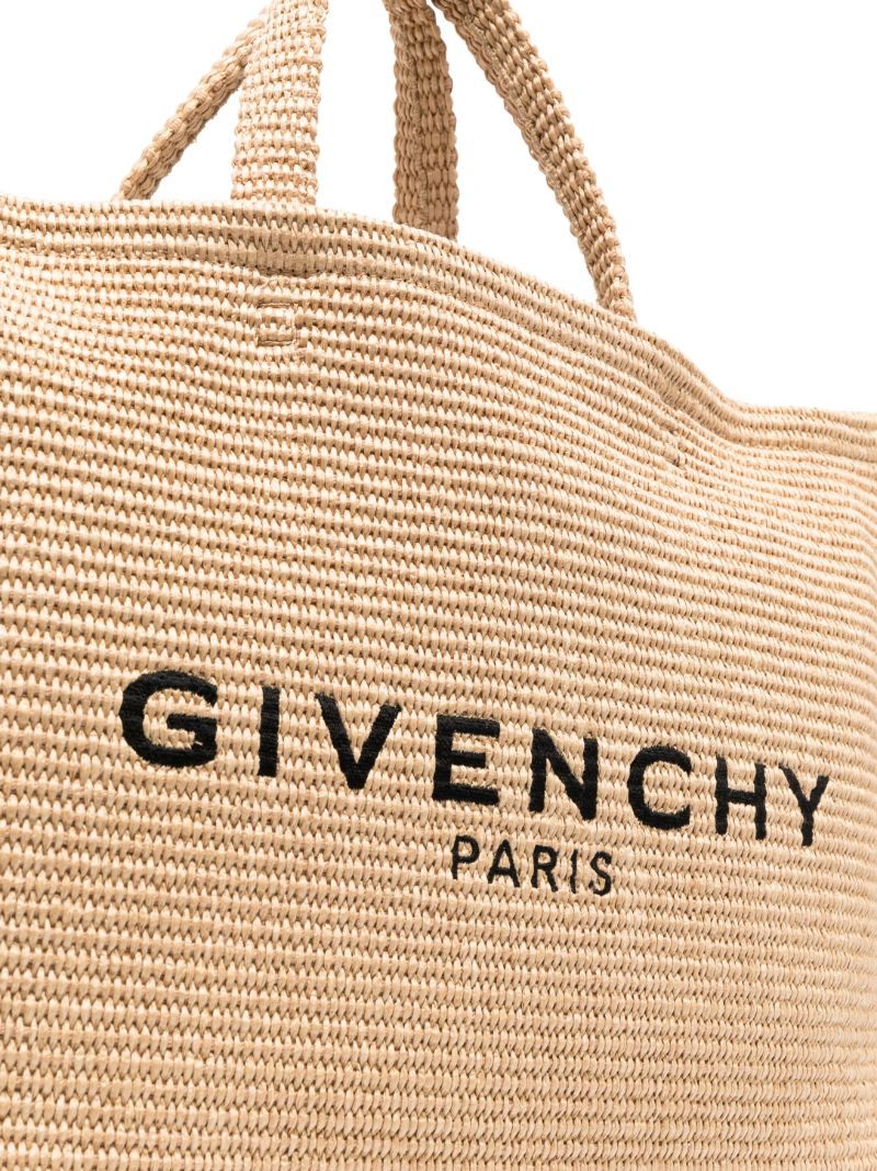 Beige G-tote Woven Tote Bag