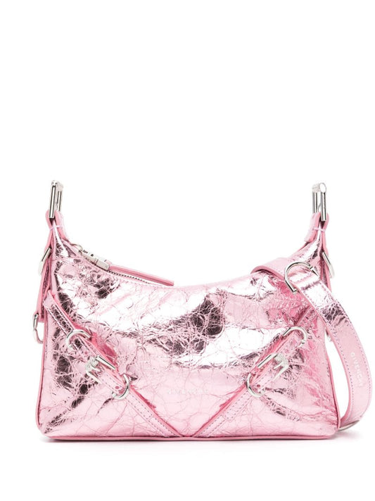 Pink Mini Voyou Laminated Leather Bag