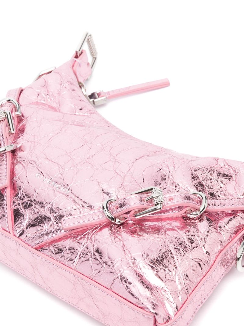 Pink Mini Voyou Laminated Leather Bag